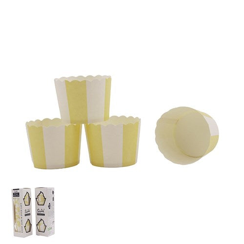 BAKING CUPS YELLOW STRIPE PK30