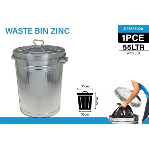 BIN 55LT W/LID ALUMINIUM