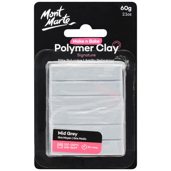 MAKE N BAKE POLYMER CLAY MID GREY