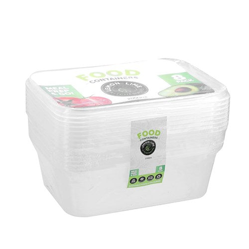 TAKEAWAY CONTAINERS RECT 2LT 8PK