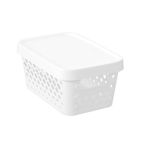 BASKET DIAMOND W/LID 4LT 26X18X12CM