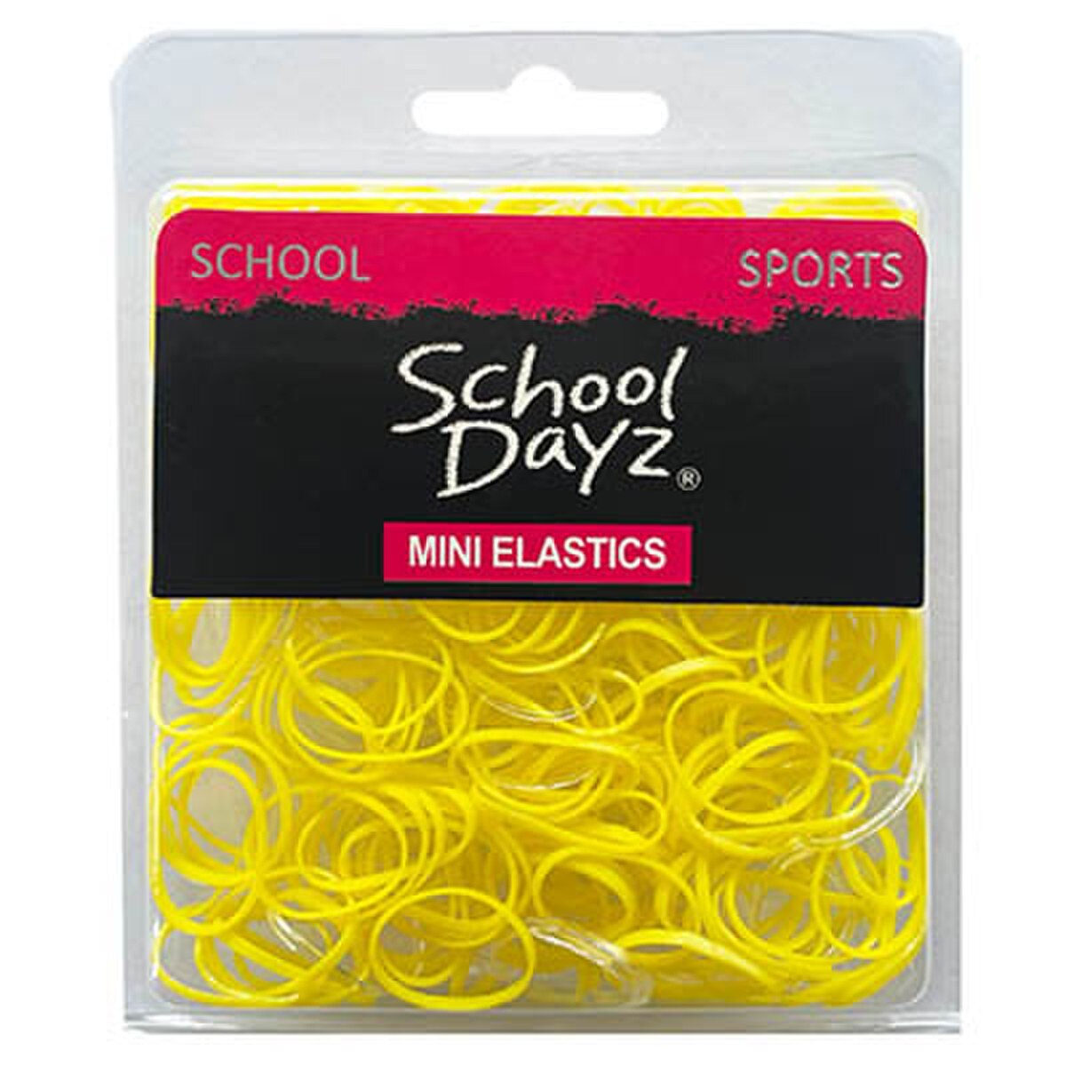 SCHOOL DAYZ MINI ELASTICS 300PK YELLOW