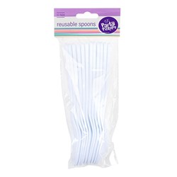 SPOONS REUSABLE WHITE 12PK