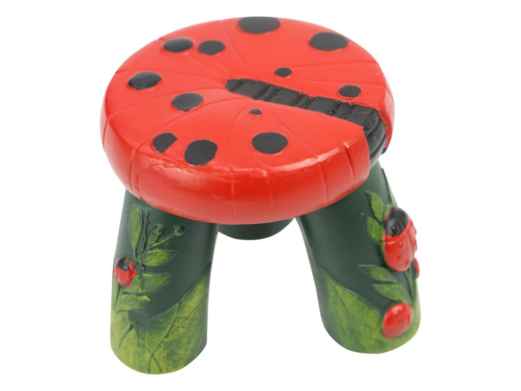 FAIRY GARDEN LADY BUG STOOL 6CM