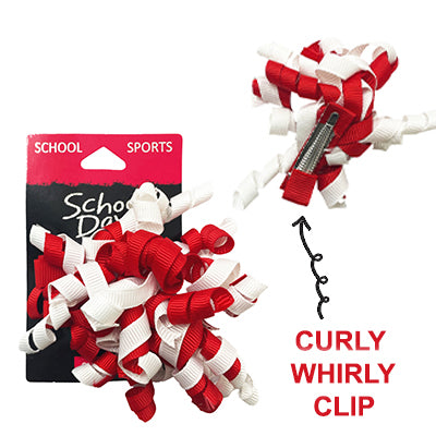 SCHOOL DAYZ CURLY WHIRLY CLIP 2PK RED