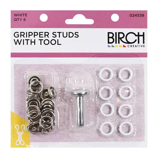 GRIPPER STUDS WITH TOOL SET WHITE