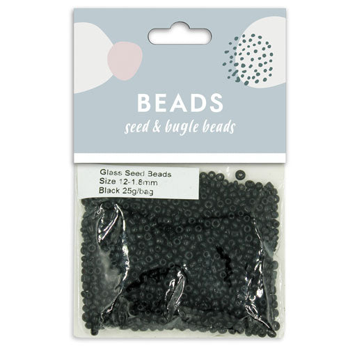 BEADS GLASS SEED 1.8MM SIZE 12 BLACK