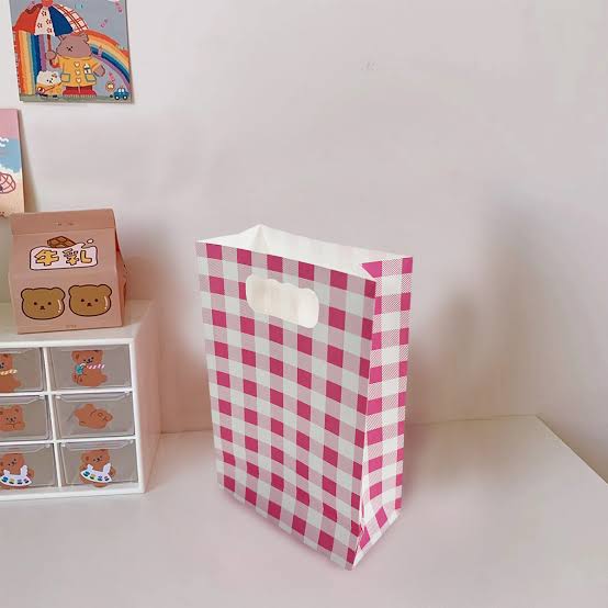 PAPER BAG PINK GINGHAM
