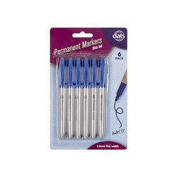 PERMANENT MARKER 6PK BLUE