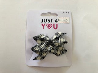HAIR CLIPS GINGHAM PRINT 2PK