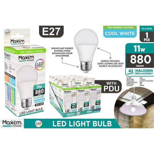 LIGHT BULBS 11W LED LIGHT COOL E27