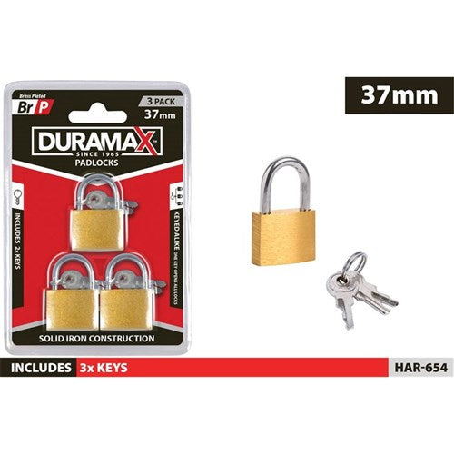 PADLOCK KEYED ALIKE 3PC 37MM