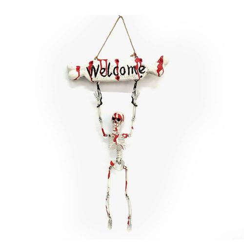SKELETON HANGING WELCOME 65CM