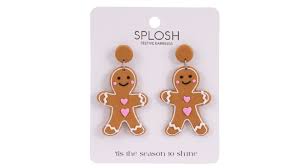 XMAS EARRING GINGERBREAD MAN LGE