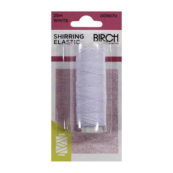 SHIRRING ELASTIC WHITE