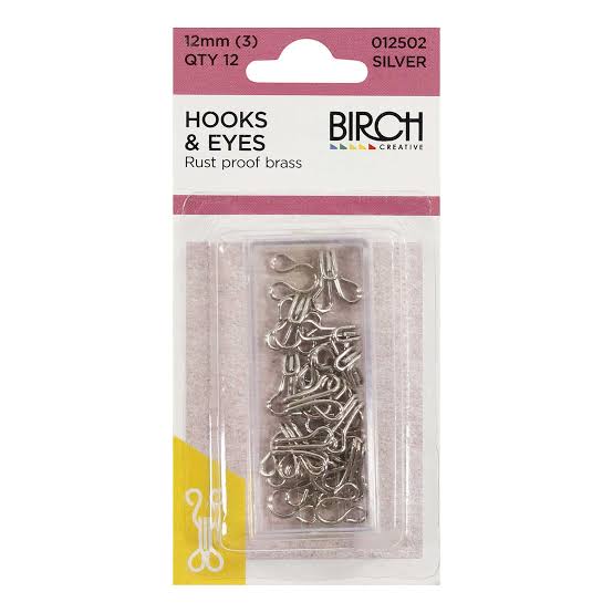 HOOK & EYES NICKEL PK12