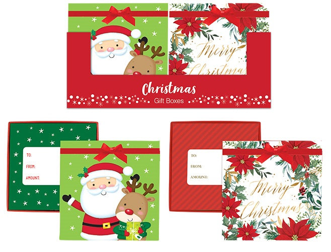 XMAS GIFT CARD BOX ASST