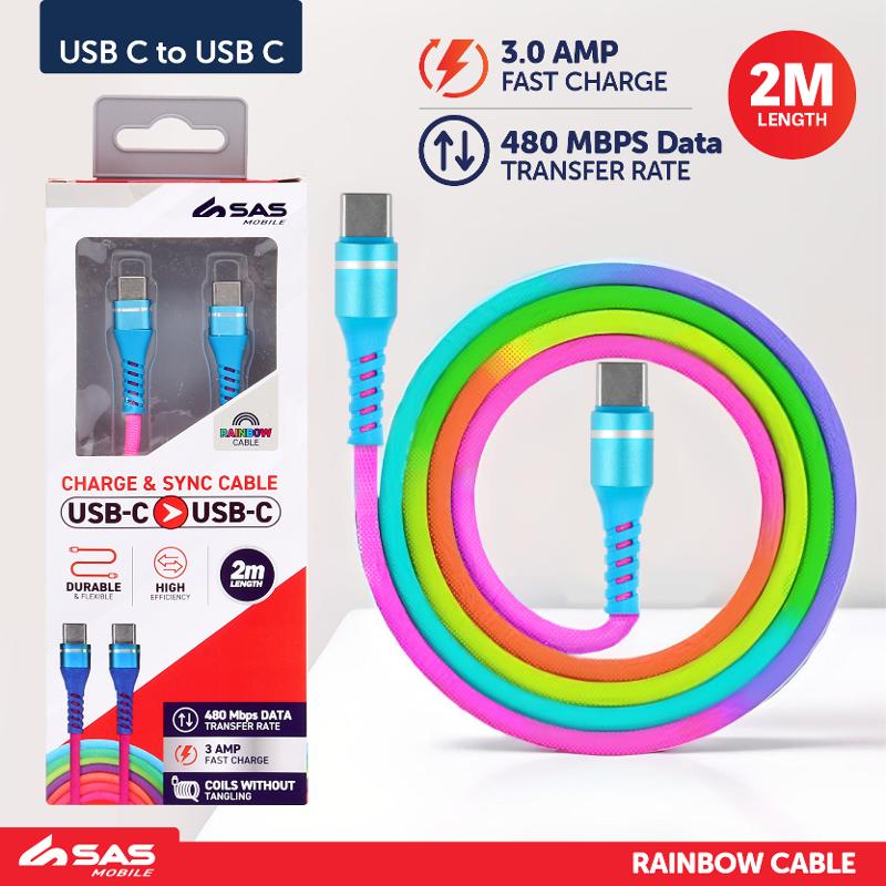 CABLE USB C TO C RAINBOW CHARGE/SYNC