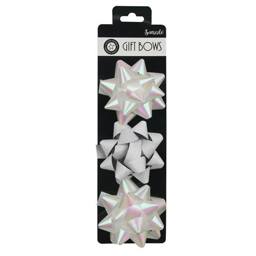 BOWS 7.5CM 3PK WHITE