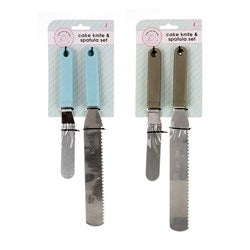 CAKE KNIFE 2PC SPATULA & SERRATED
