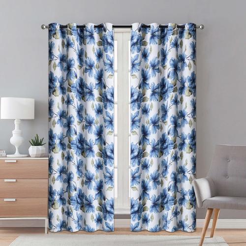CURTAIN BO 140X223CM BLUE FLORAL