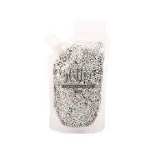 GLITTER GEL POUCH SILVER