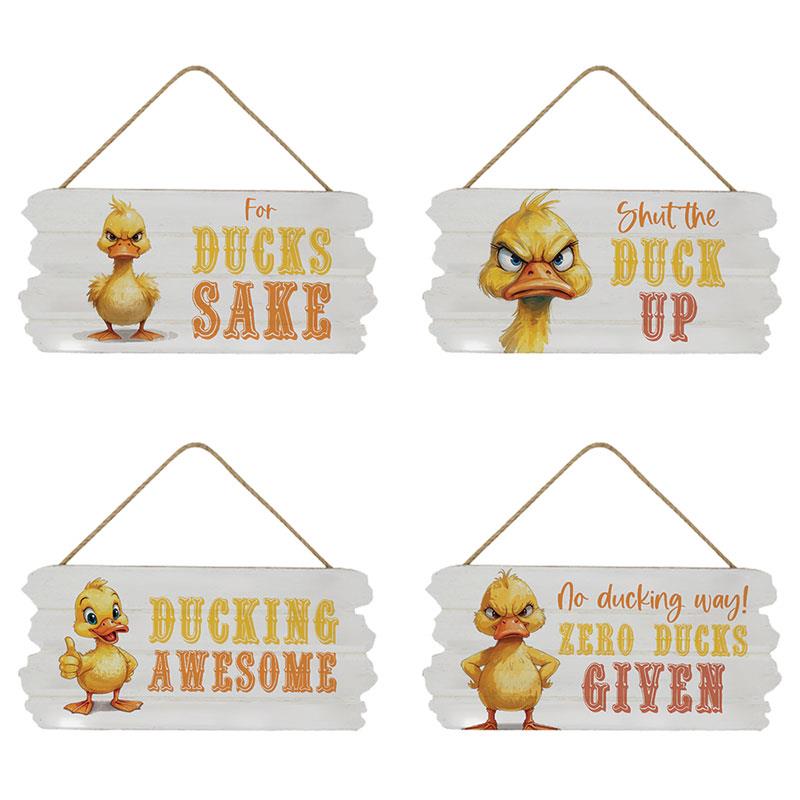 DUCK PLAQUE W/FUNNY WORDING 18X15CM