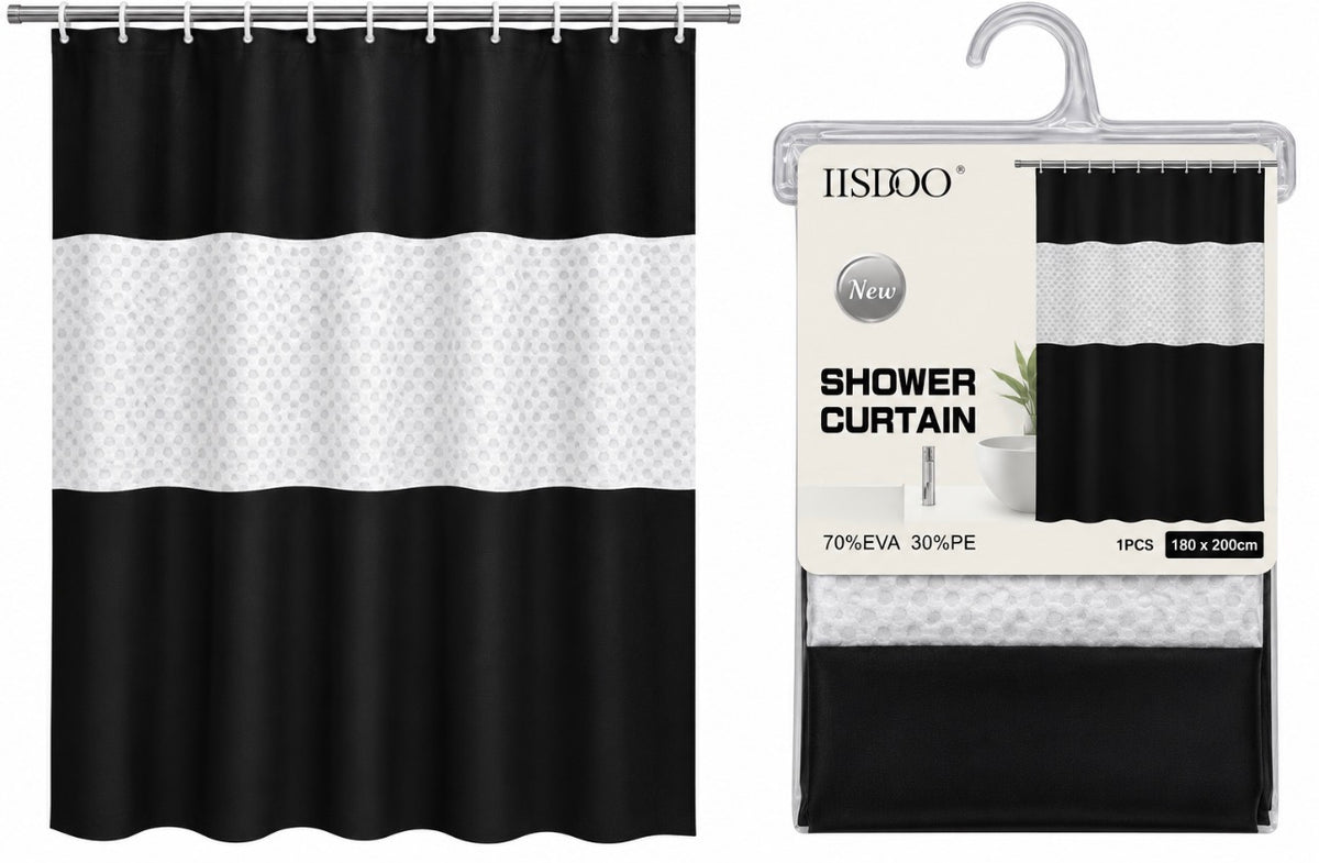 SHOWER CURTAIN 180X200CM BLACK