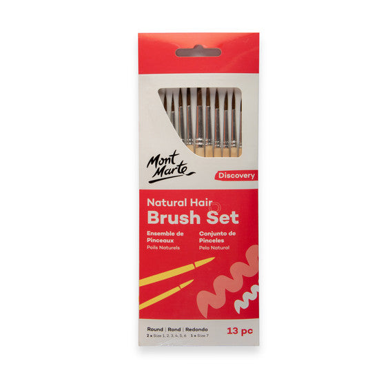 NATURAL HAIR RND BRUSH SET 13PC MM