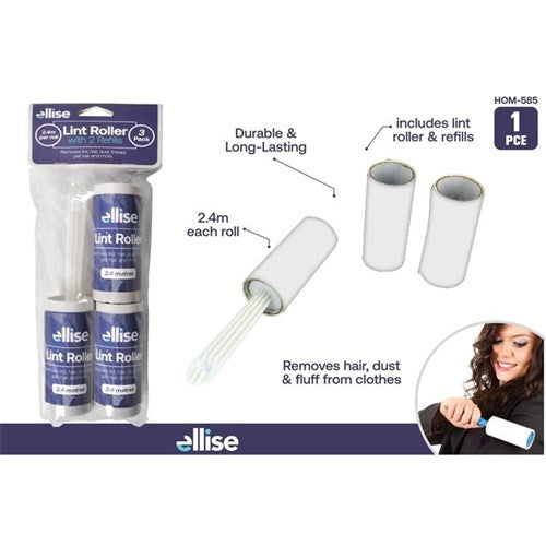 LINT ROLLER 3PC W/REFILLS