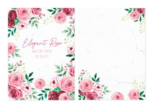 WRITING PAPER PAD 20 SHEETS ELEGANT ROSE