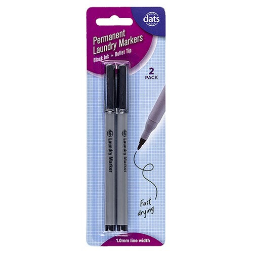 LAUNDRY MARKERS PK2 BLACK