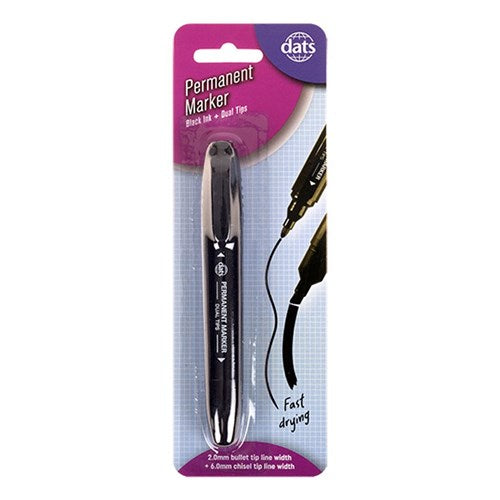 PERMANENT MARKER DUAL TIP BLACK