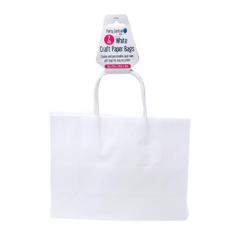 PAPER BAGS WHITE HORIZONTAL 28X22X10CM