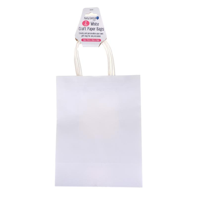 PAPER BAGS WHITE HORIZONTAL 27X22X11CM