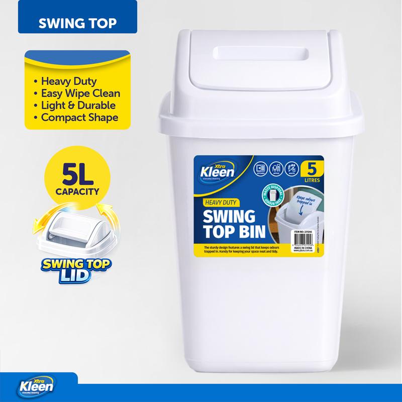 BIN SWING TOP WHITE 5LT