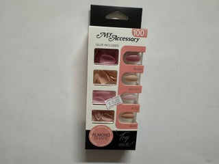 NAILS COLOURED ALMOND SHAPE ASST 100PC