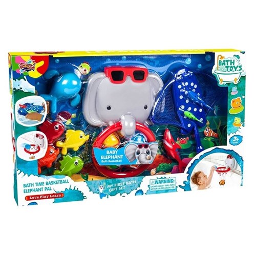 BABY ELEPHANT BATH BASKET BALL SET