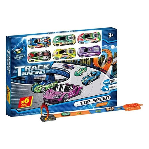 TRACK LAUNCHER SET W/6 CARS