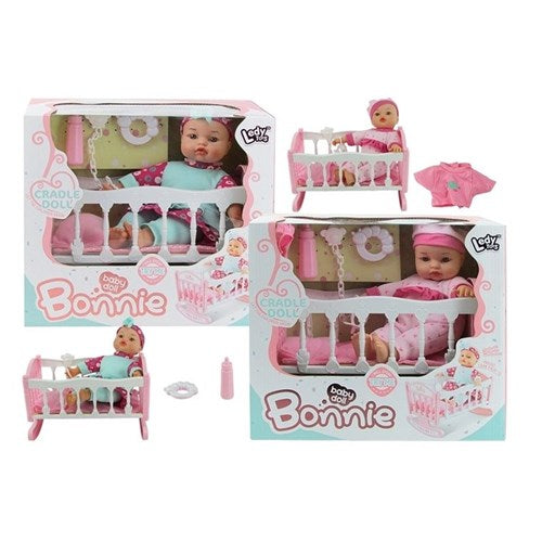 BABY DOLL IN COT W/SOUND
