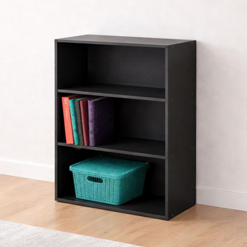 BOOKCASE 3 TIER BLACK 61X24X75CM
