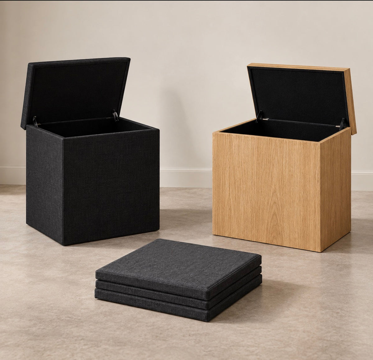OTTOMAN FOLD STORAGE SQR 38X38CM
