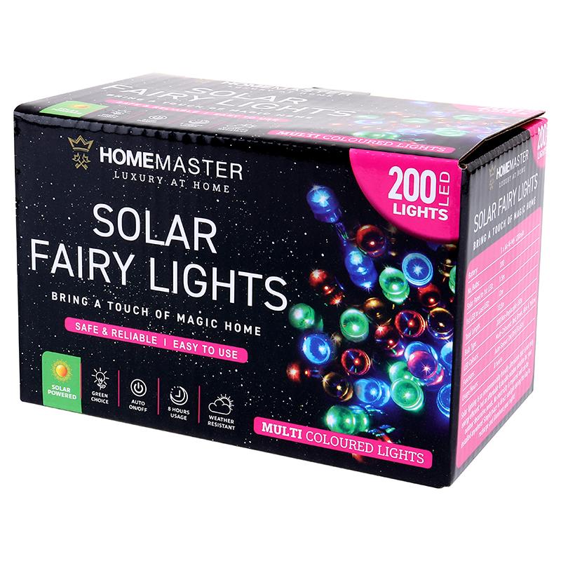 SOLAR FAIRY LIGHTS 200LED MULTI CLR