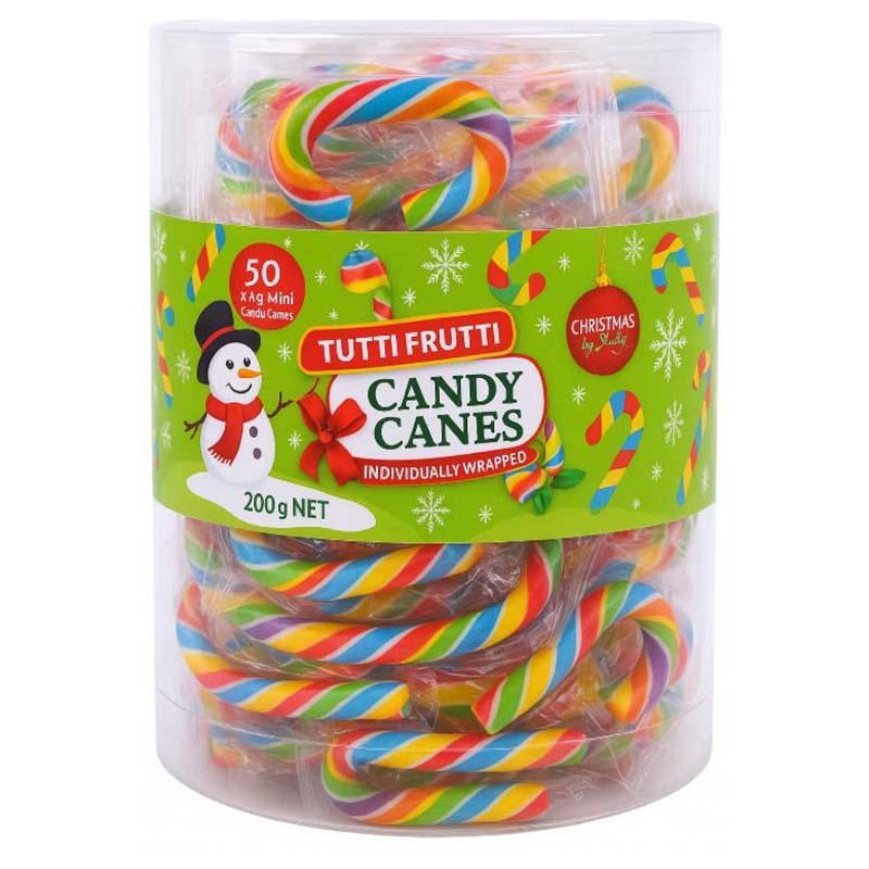 CANDY CANES MINI TUTTI FRUITTI 50PK