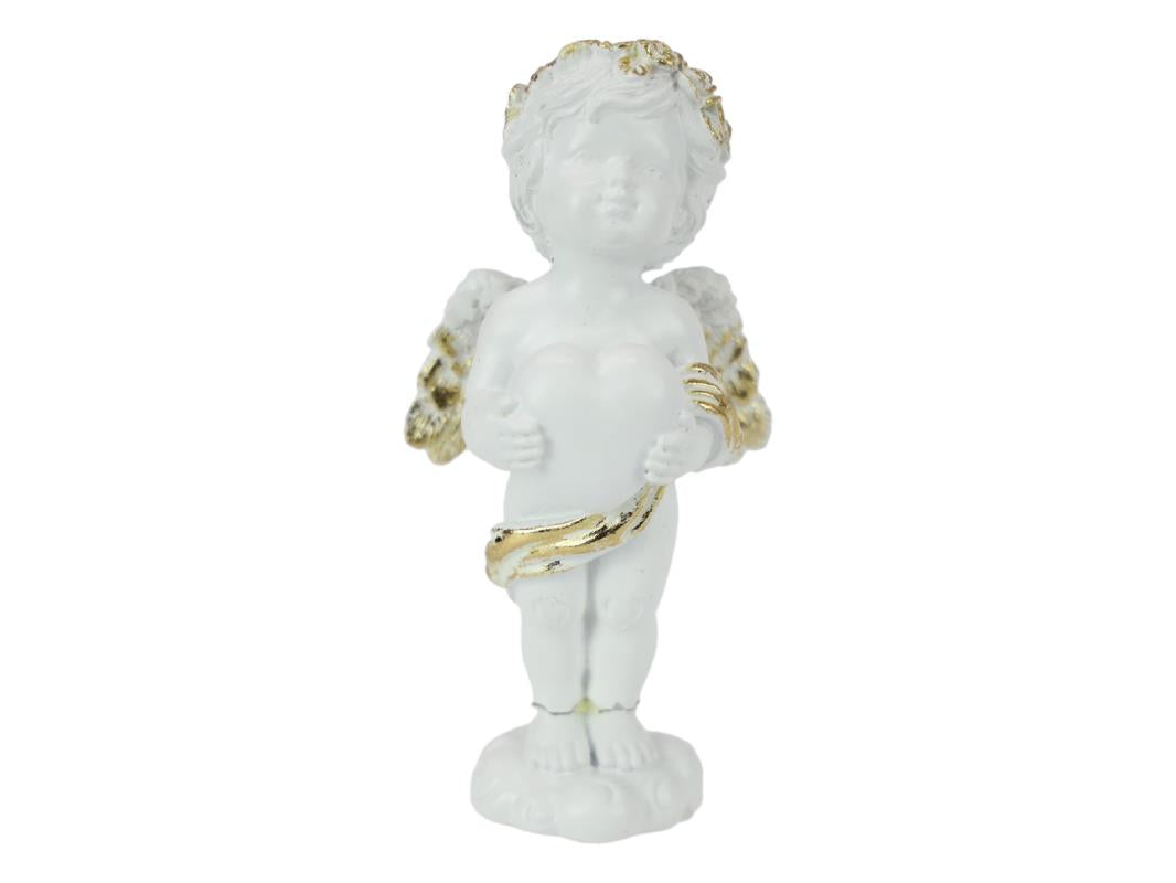 CHERUB W/GOLD GLITTER STANDING 11CM