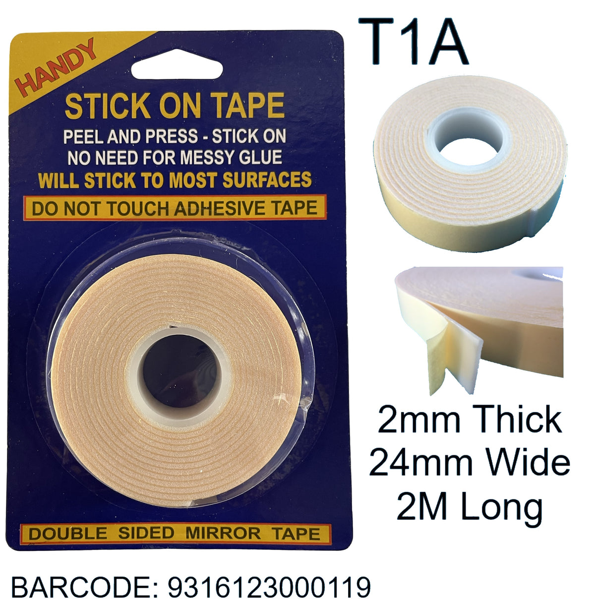 DOUBLE SIDED FOAM TAPE 24MM X 2M