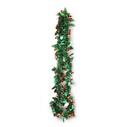 TINSEL W/HOLLY BERRIES & LEAVES 2M