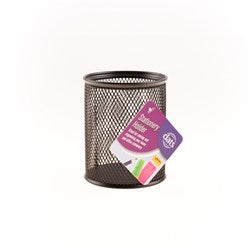 PEN HOLDER METAL MESH BLACK 10X8CM