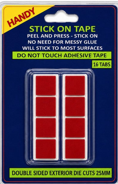DOUBLE SIDED TAPE RED TABS 16PC