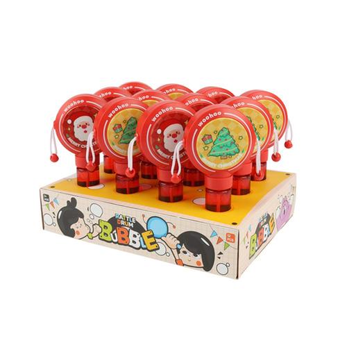 XMAS DRUM TOY W/BUBBLES